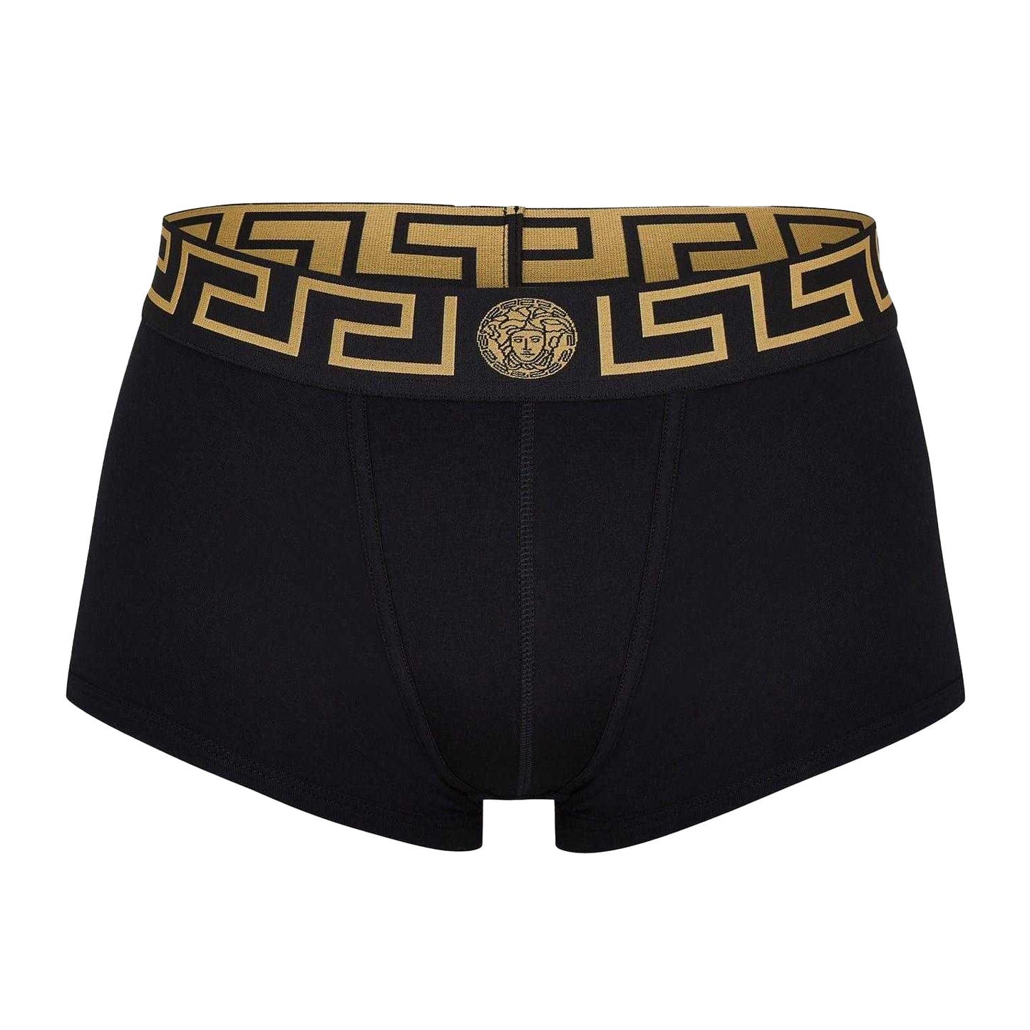 Black - Back - Versace Mens Greca Cotton Underwear (Pack of 2)