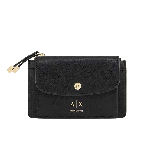 Black - Front - Armani Exchange Womens-Ladies Minimalist Card Holder