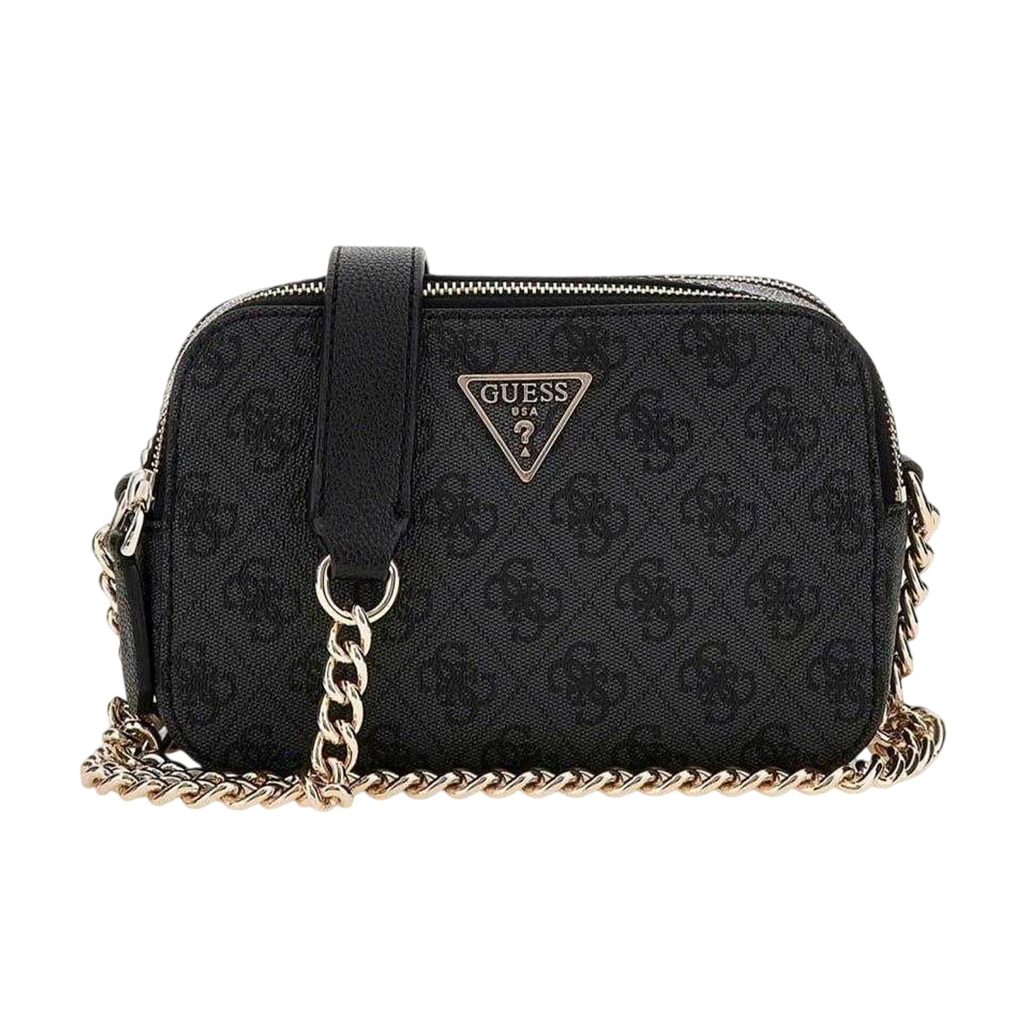 Coal - Front - Guess Noelle II Faux Leather Camera Bag