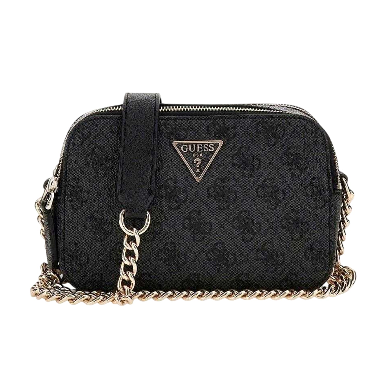 Coal - Front - Guess Noelle II Faux Leather Camera Bag