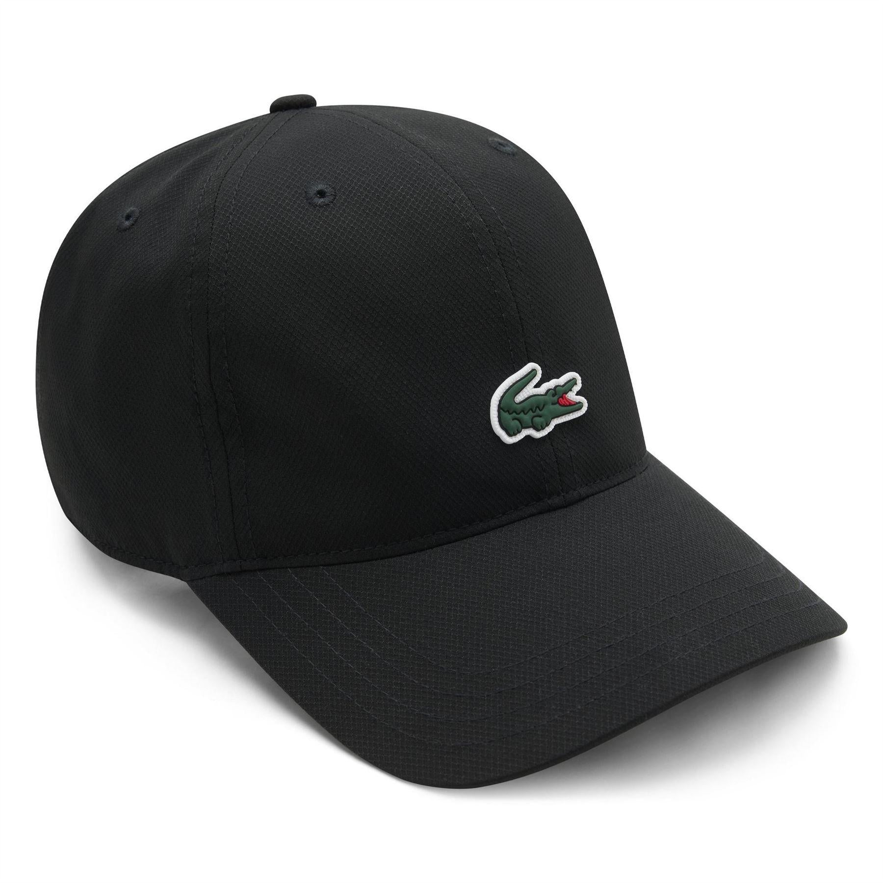 Black - Front - Lacoste Childrens-Kids Logo Dobby Baseball Cap