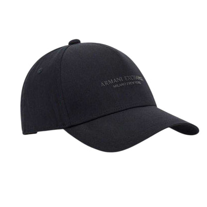 Navy - Front - Armani Exchange Mens Logo Snapback Cap