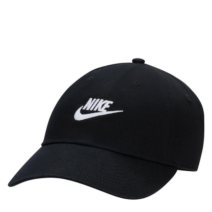 Black-White - Front - Nike Club Wordmark Embroidered Logo Dad Hat