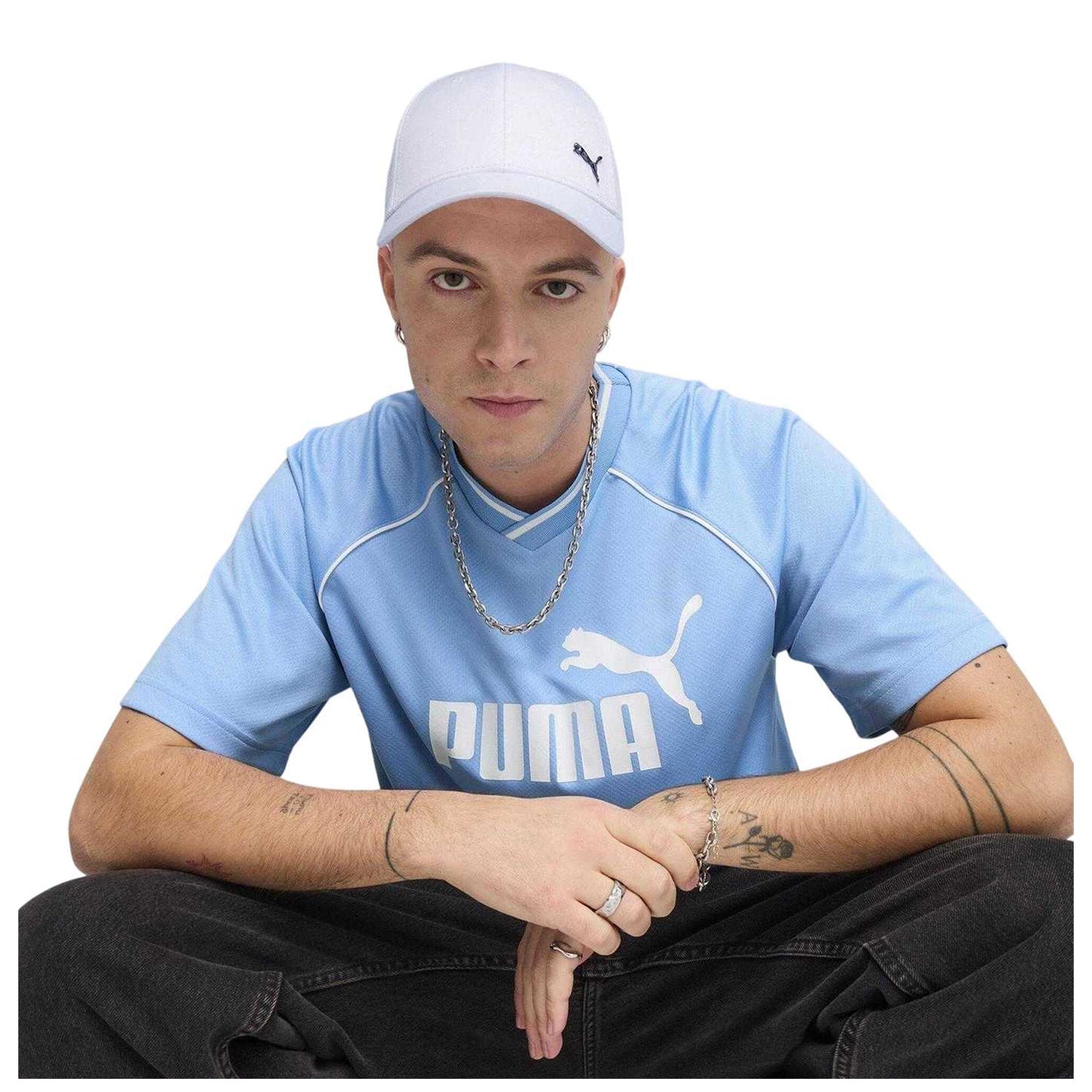 Puma White - Side - Puma Mens Essential Metal Logo Baseball Cap