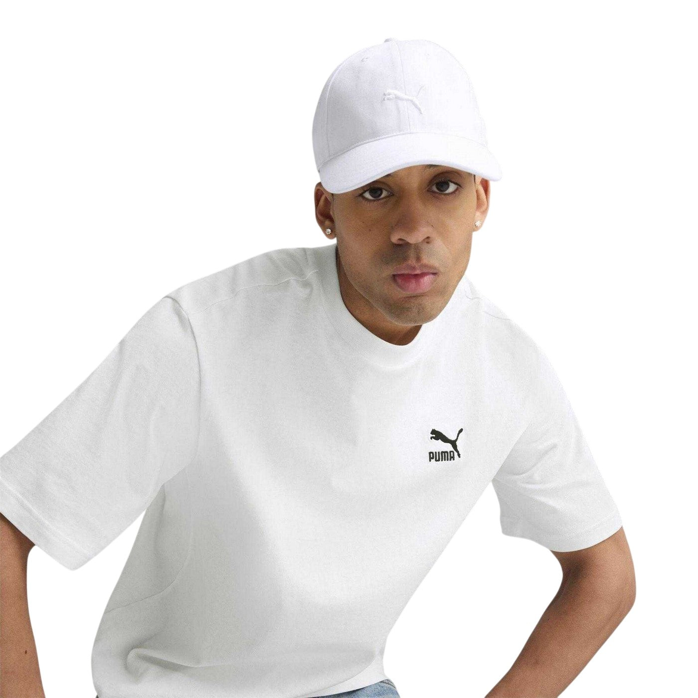 Puma White - Side - Puma Unisex Adult Premium Essential Classic Logo Baseball Cap
