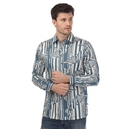 Blue - Front - Ted Baker Mens Chorley Butterfly Stripe Shirt