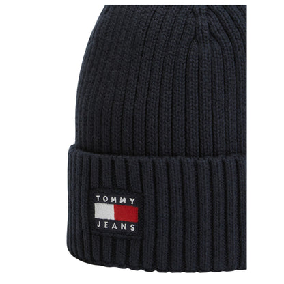Dark Navy - Side - Tommy Jeans Unisex Adult Core Logo Knitted Beanie