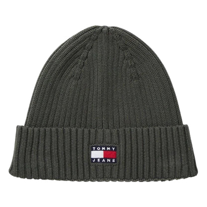 Pewter - Front - Tommy Jeans Unisex Adult Core Logo Knitted Beanie
