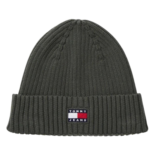Pewter - Front - Tommy Jeans Unisex Adult Core Logo Knitted Beanie