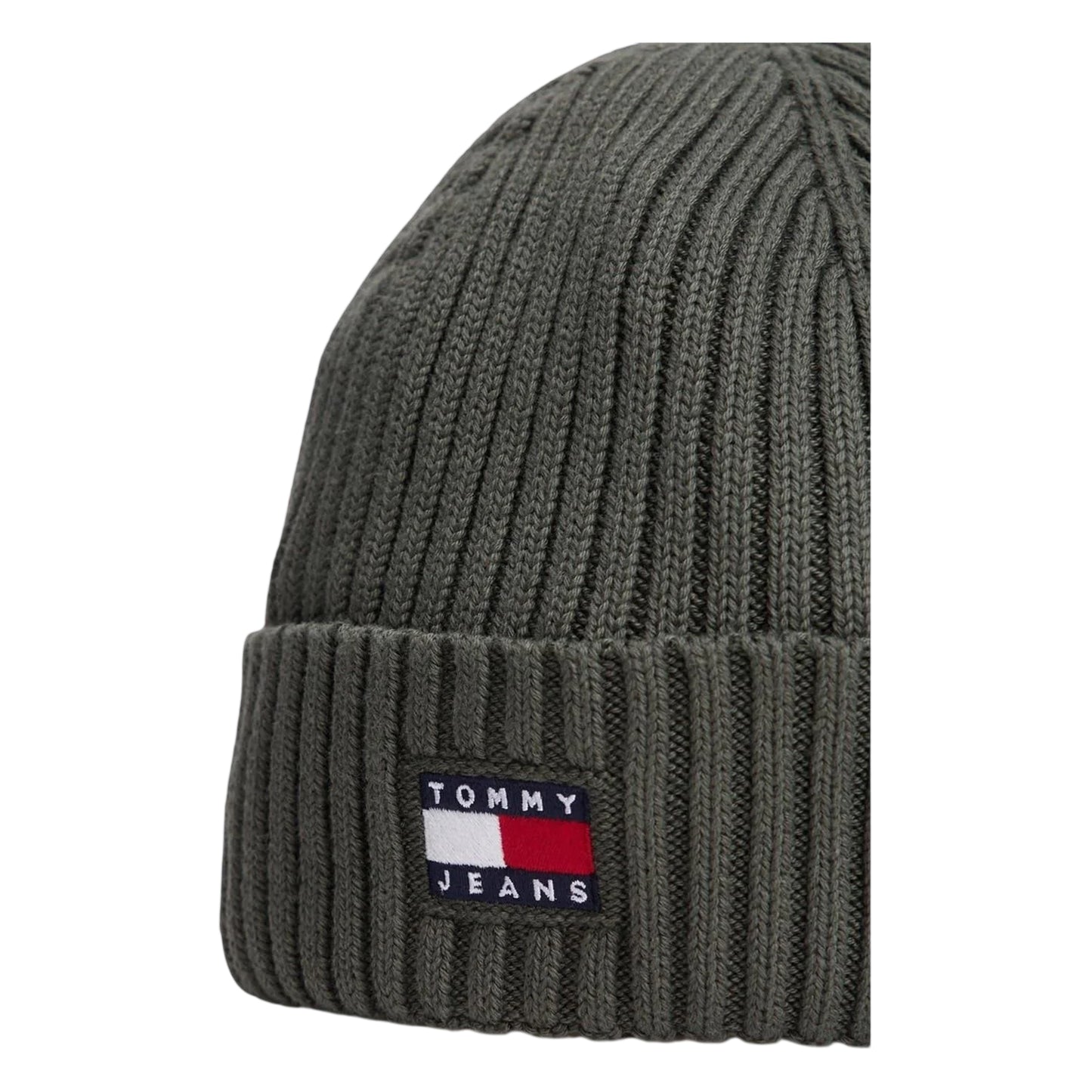 Pewter - Side - Tommy Jeans Unisex Adult Core Logo Knitted Beanie