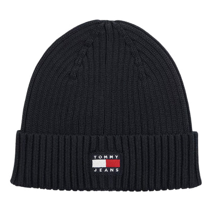 Dark Navy - Front - Tommy Jeans Unisex Adult Core Logo Knitted Beanie