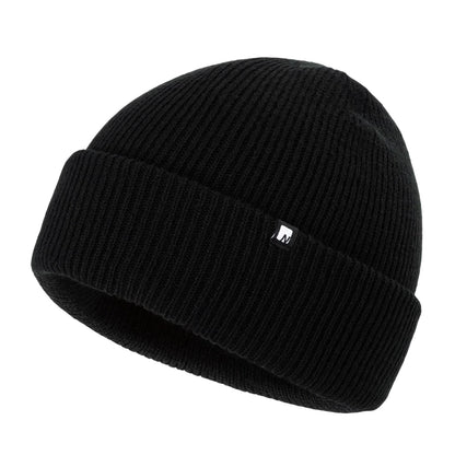 Black - Side - Nevica Mens Meribel Logo Ribbed Beanie