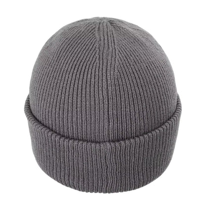 Grey - Back - Nevica Mens Meribel Logo Ribbed Beanie