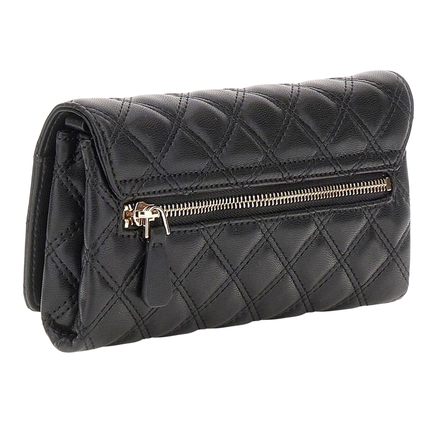 Black - Back - Guess Giully Quilted Clutch Bag