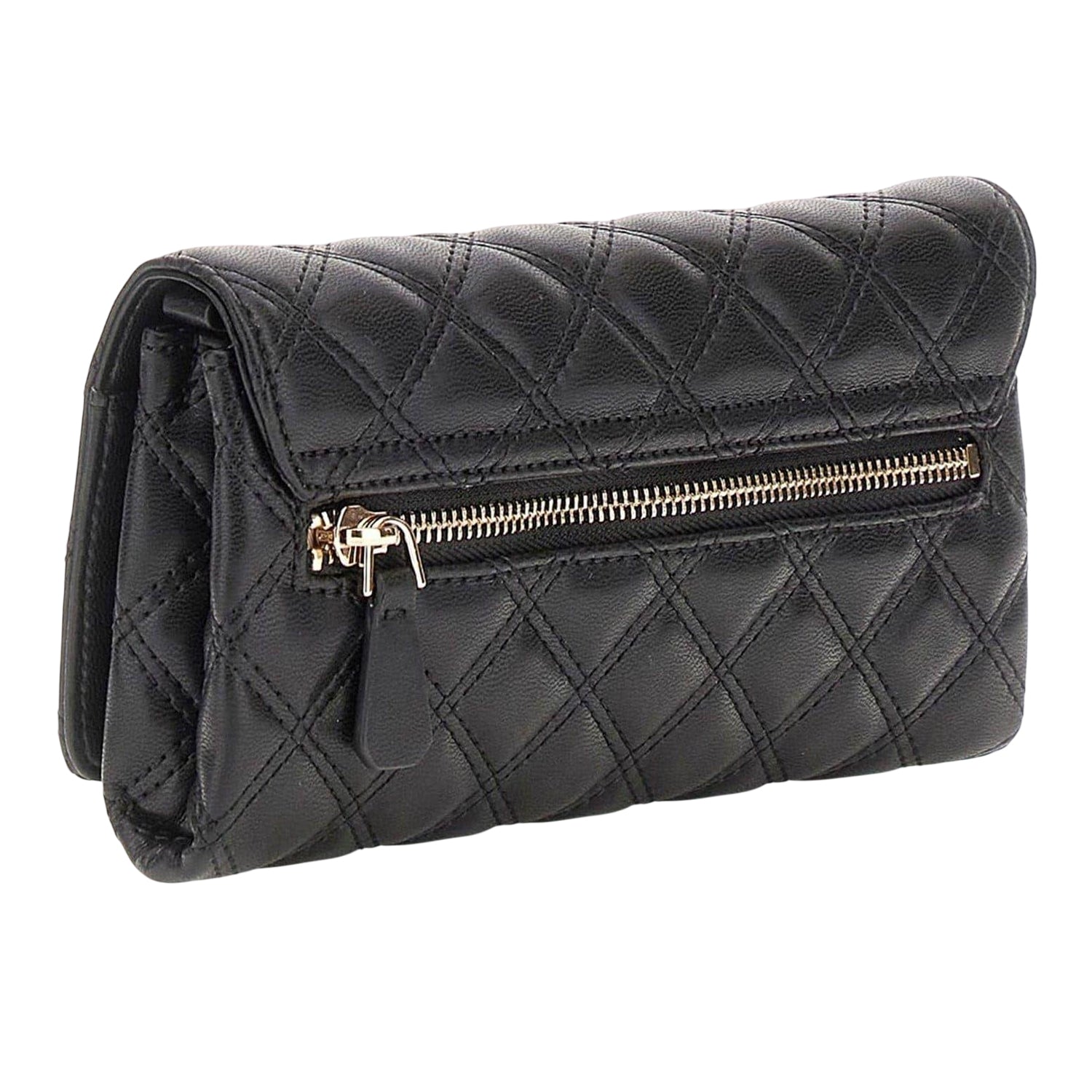 Black - Back - Guess Giully Quilted Clutch Bag