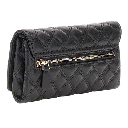 Black - Back - Guess Giully Quilted Clutch Bag