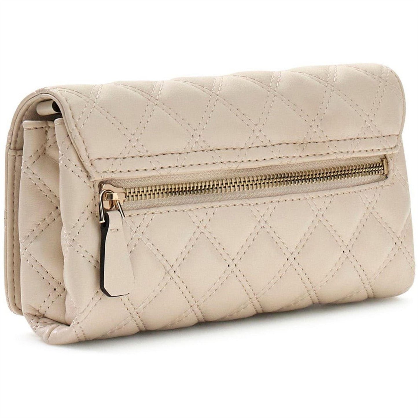 Bone - Back - Guess Giully Quilted Clutch Bag