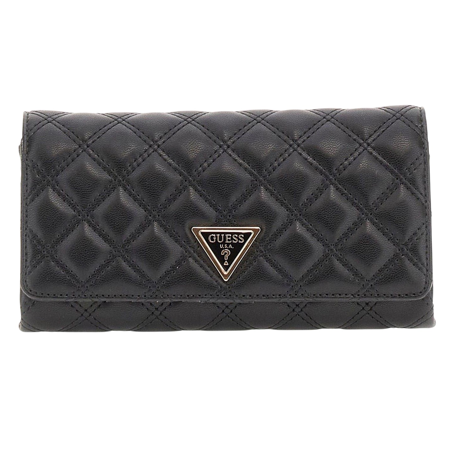 Black - Front - Guess Giully Quilted Clutch Bag