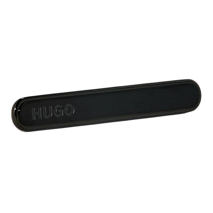 Black - Front - Hugo Mens Engraved Logo Formal Tie Clip
