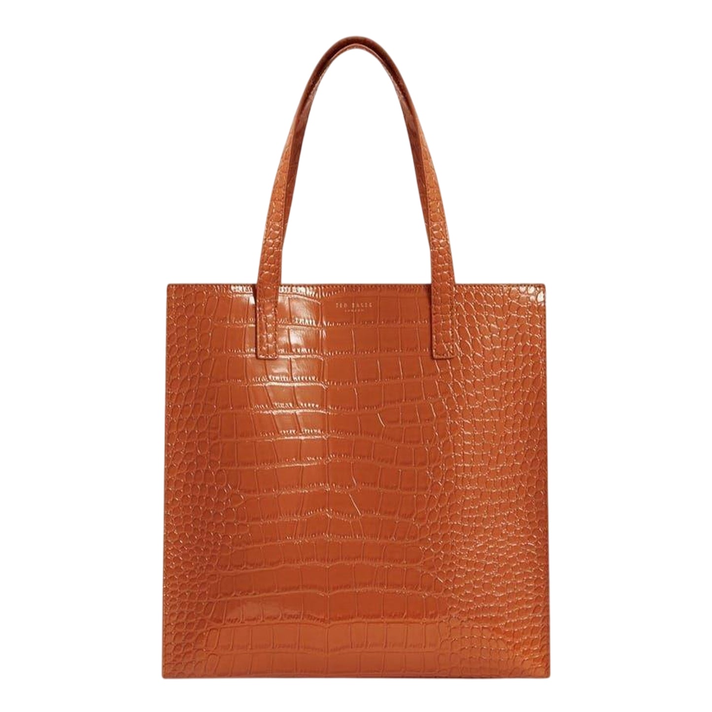 Tan - Back - Ted Baker Wenella Crocodile Skin Tote Bag