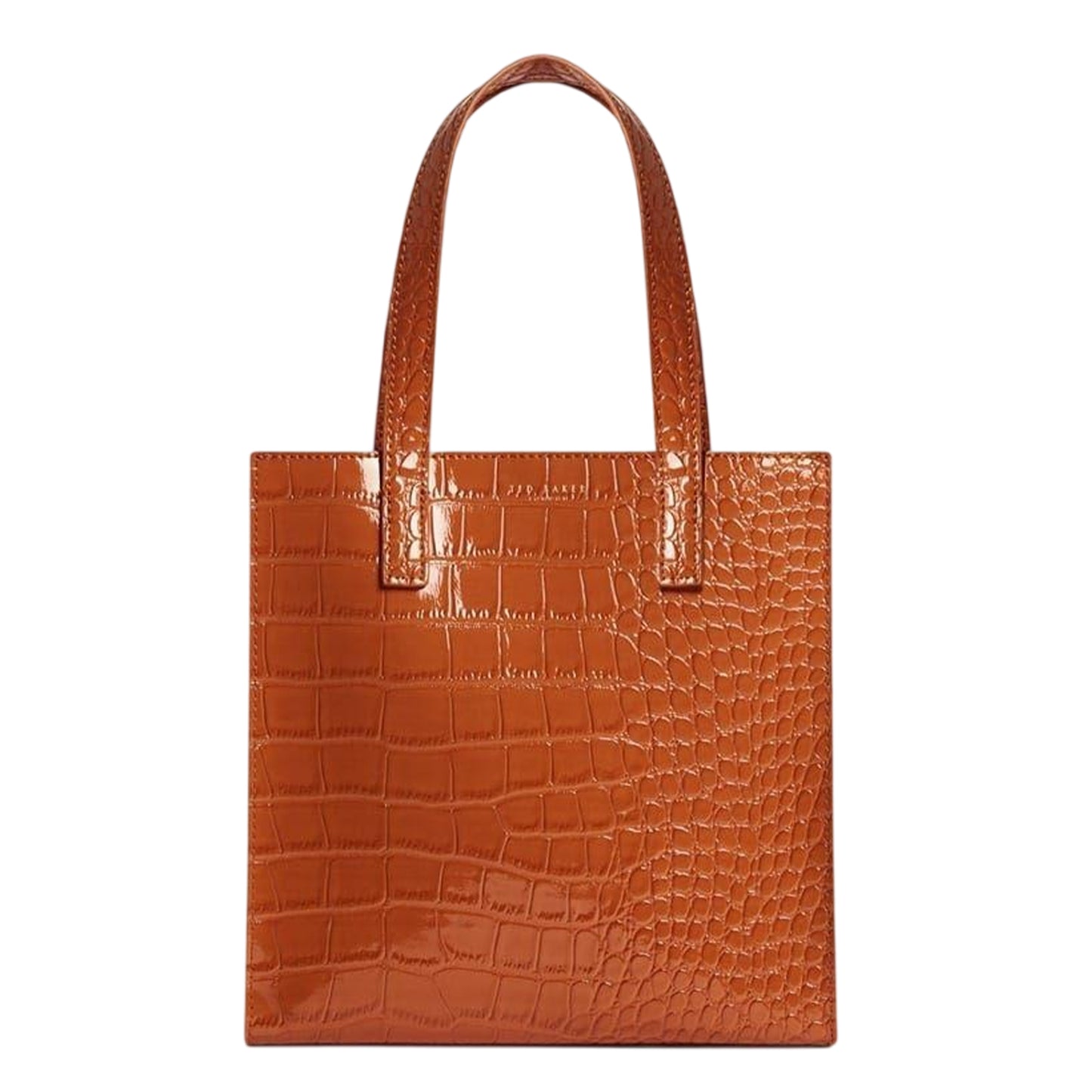 Tan - Front - Ted Baker Wenella Crocodile Skin Tote Bag