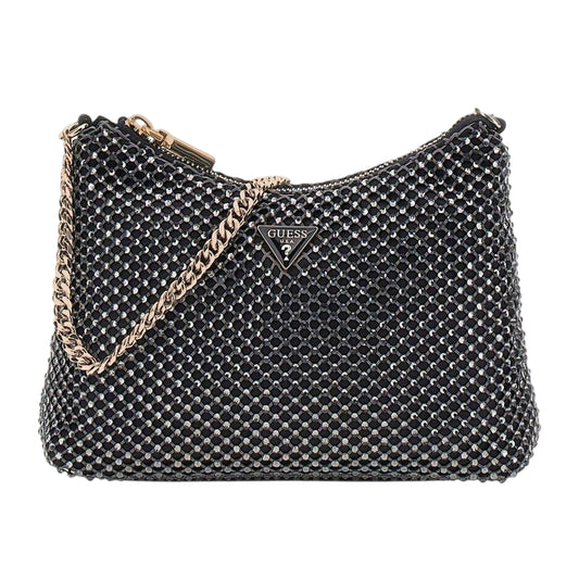 Black Metallic - Front - Guess Zalina Hobo Bag