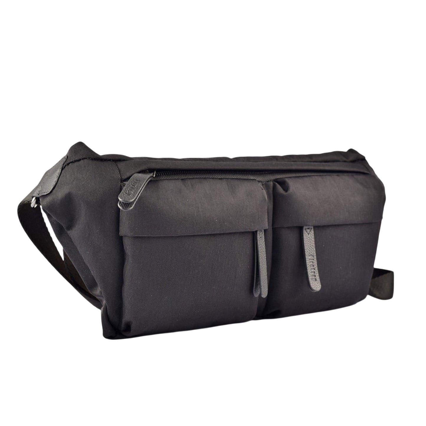 Black - Side - Firetrap Leather Accents Casual Waist Bag