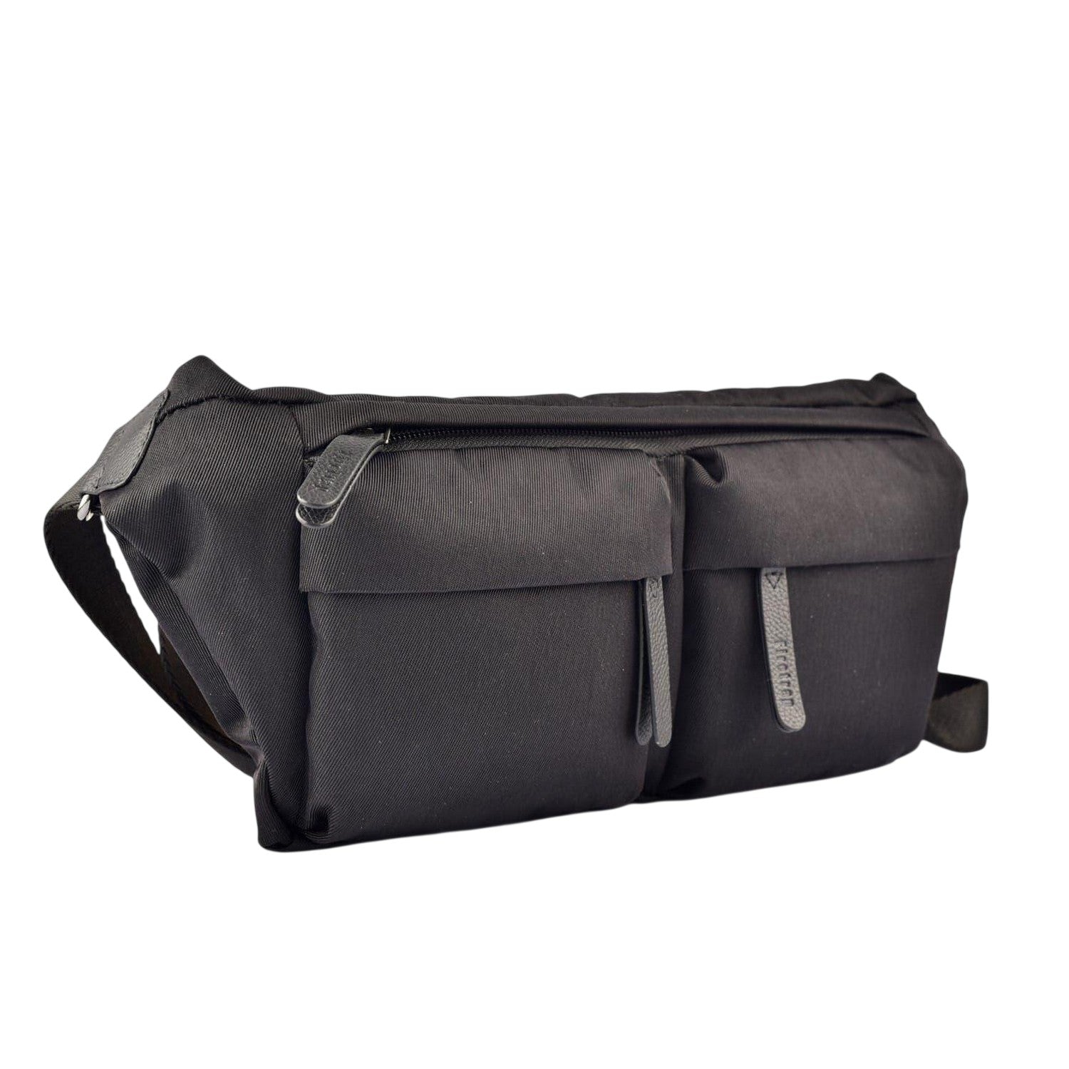 Black - Side - Firetrap Leather Accents Casual Waist Bag