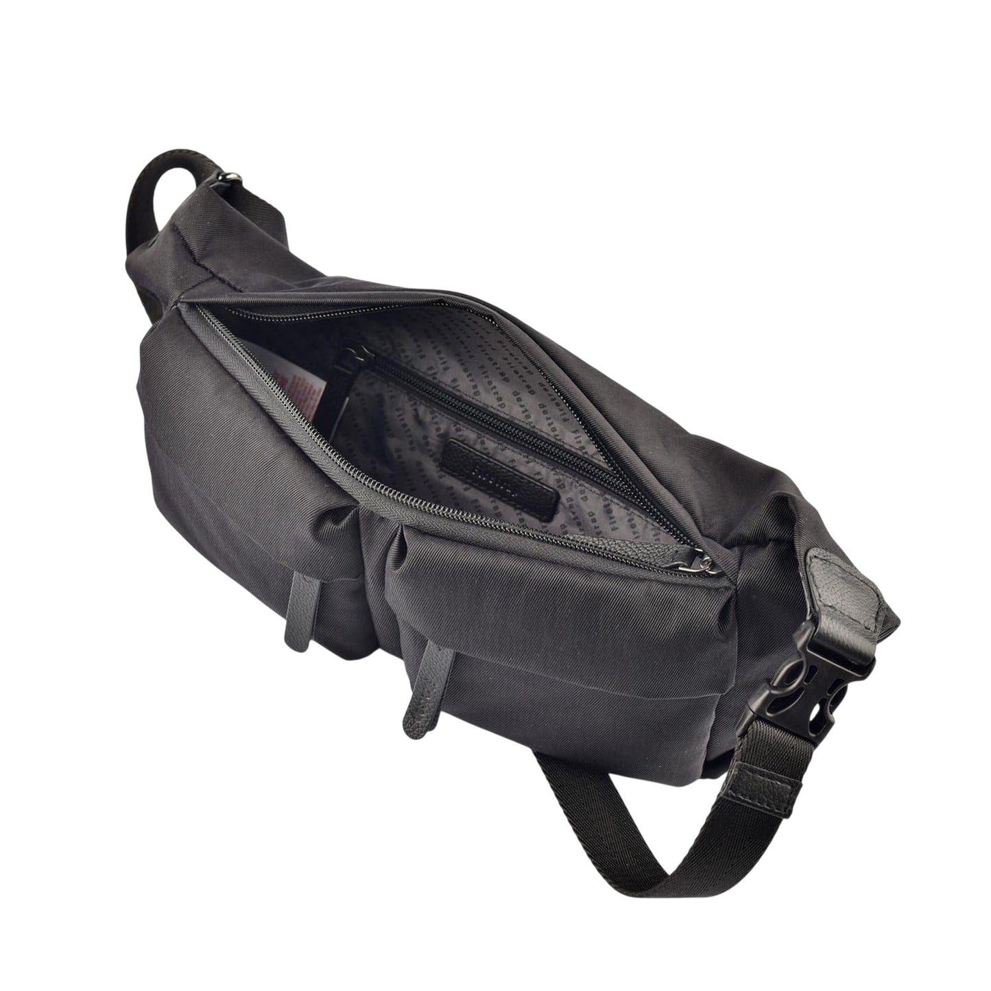 Black - Pack Shot - Firetrap Leather Accents Casual Waist Bag