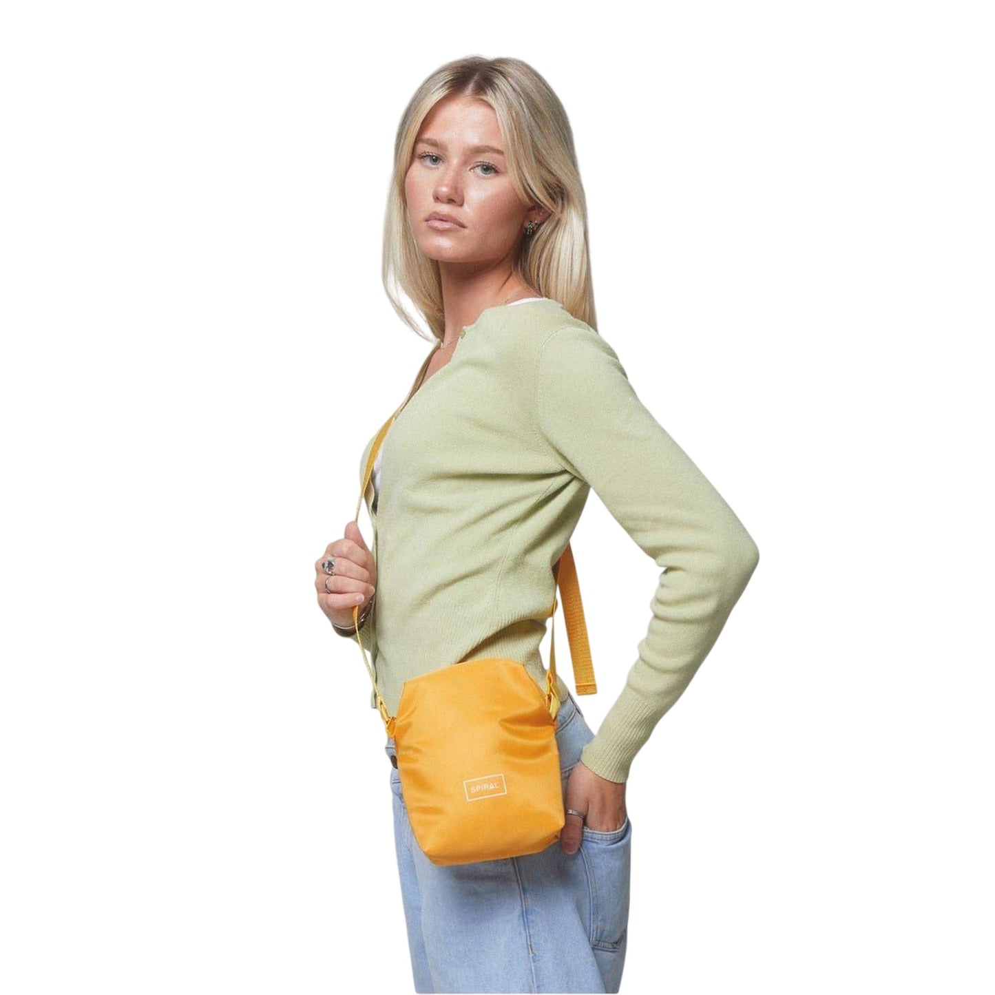 Mustard - Lifestyle - Spiral Rectangle Crossbody Bag