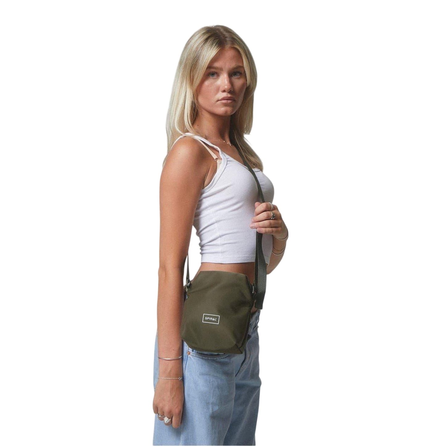 Olive - Lifestyle - Spiral Rectangle Crossbody Bag