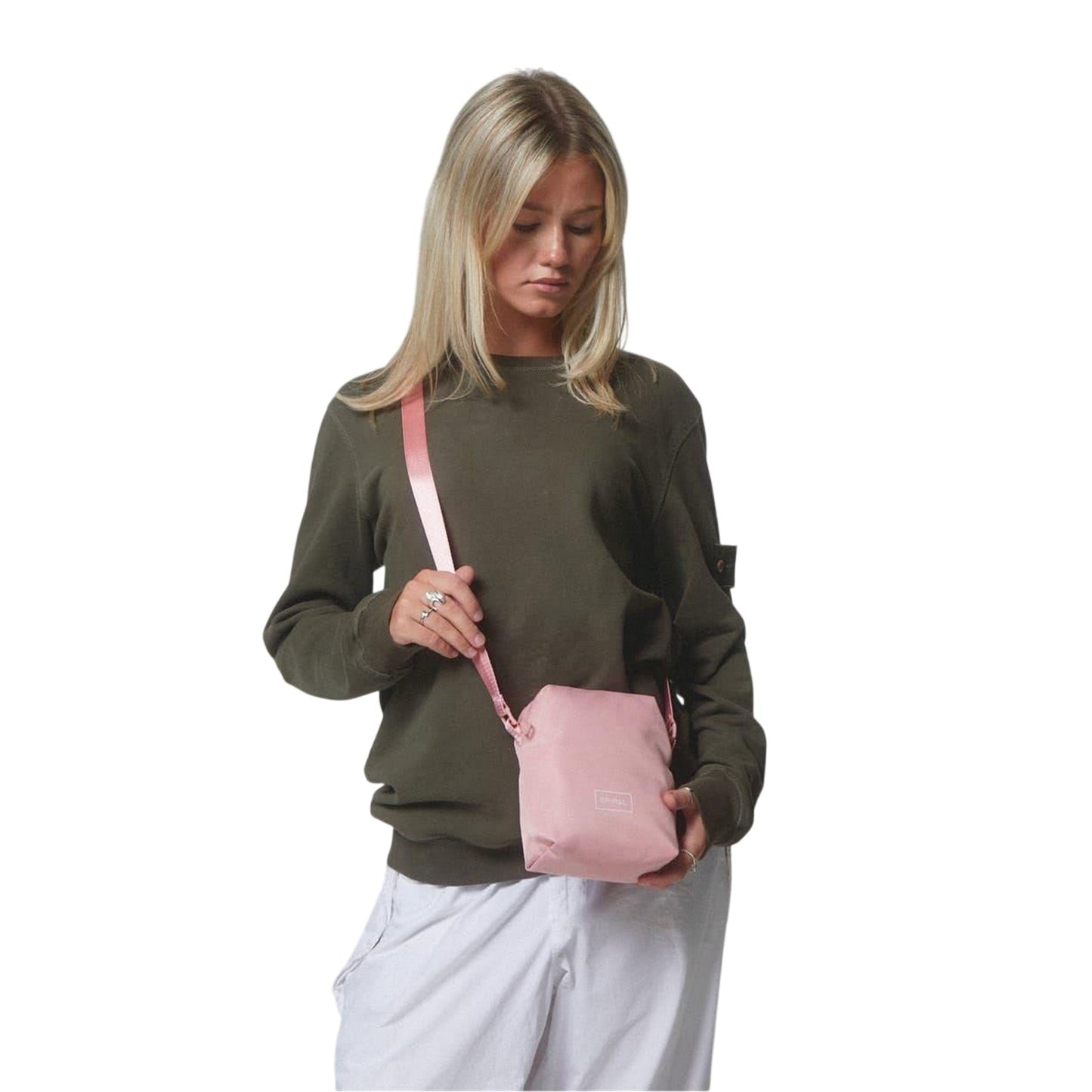 Pink - Lifestyle - Spiral Rectangle Crossbody Bag