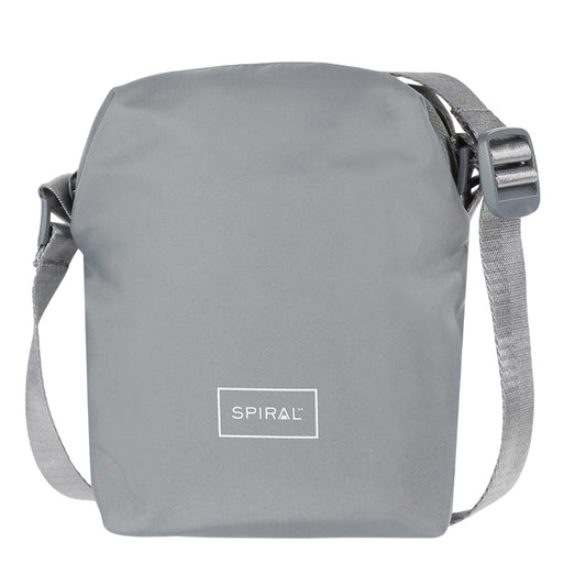 Charcoal - Front - Spiral Rectangle Crossbody Bag