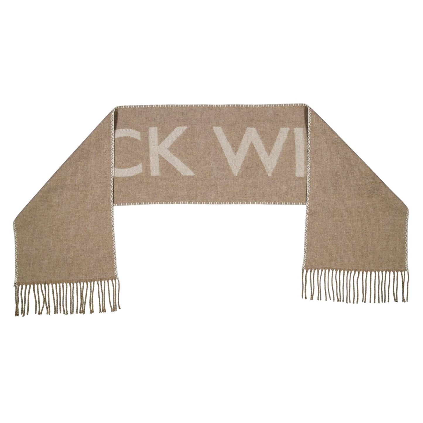 Oatmeal - Back - Jack Wills Lettering Intarsia Logo Scarf