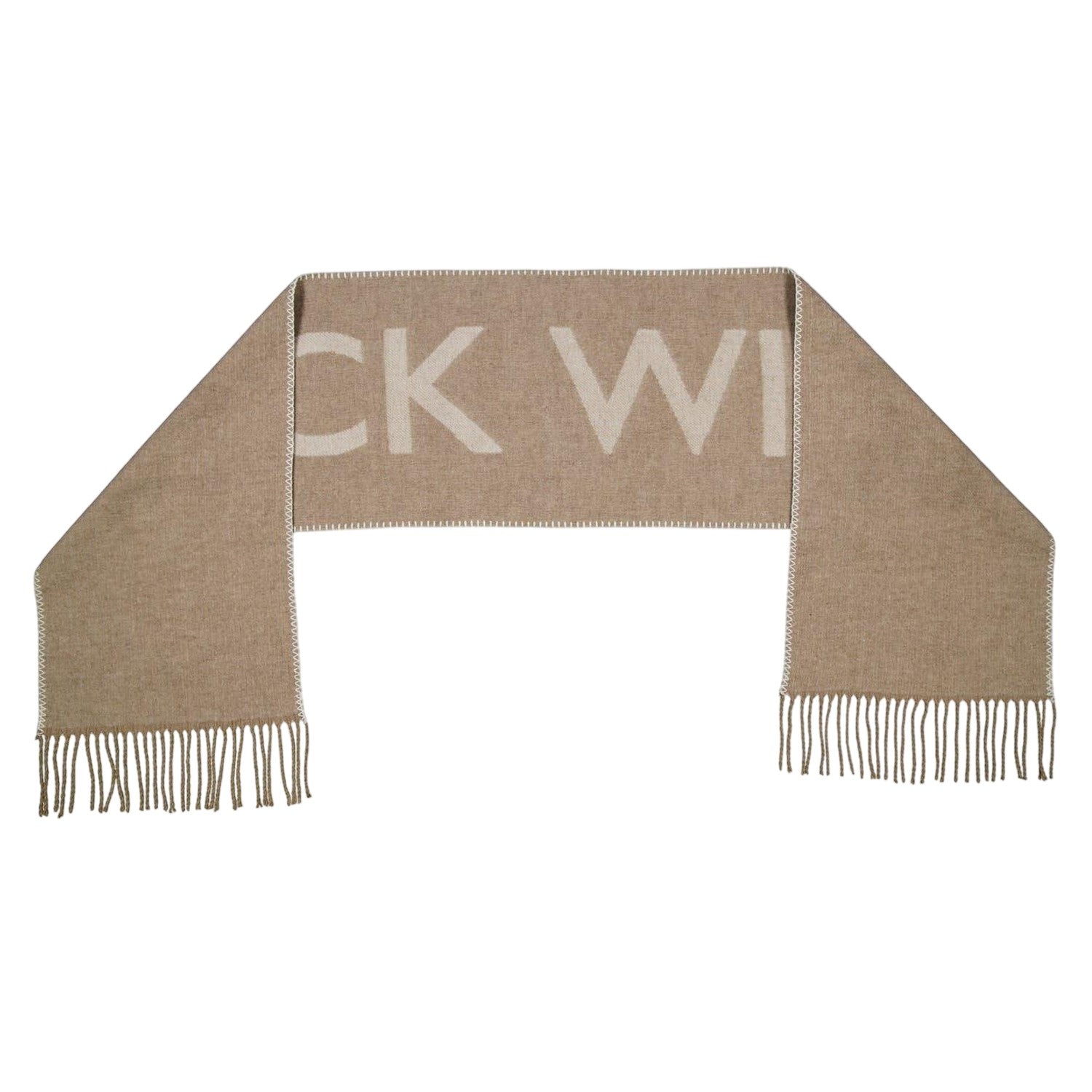 Oatmeal - Back - Jack Wills Lettering Intarsia Logo Scarf