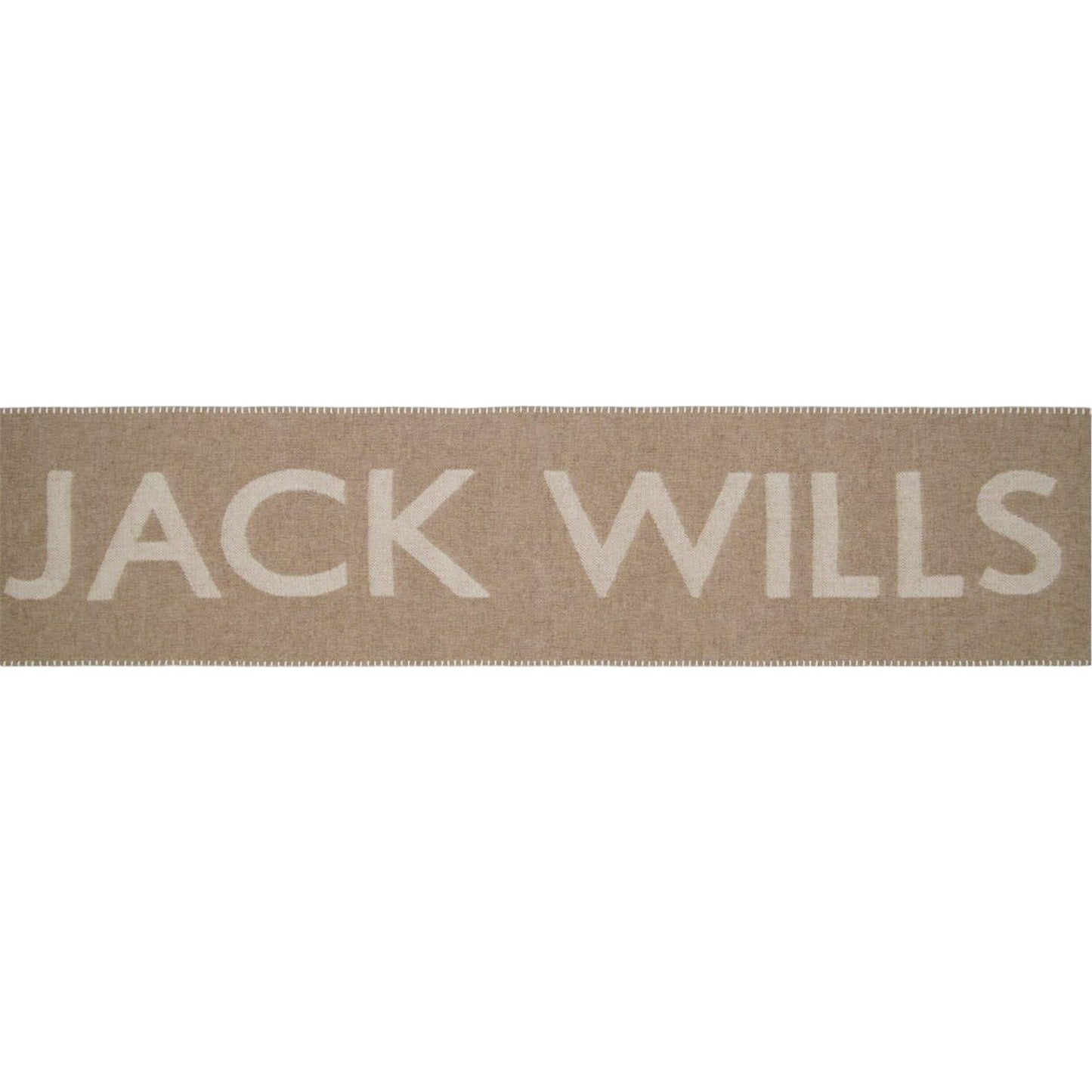 Oatmeal - Side - Jack Wills Lettering Intarsia Logo Scarf