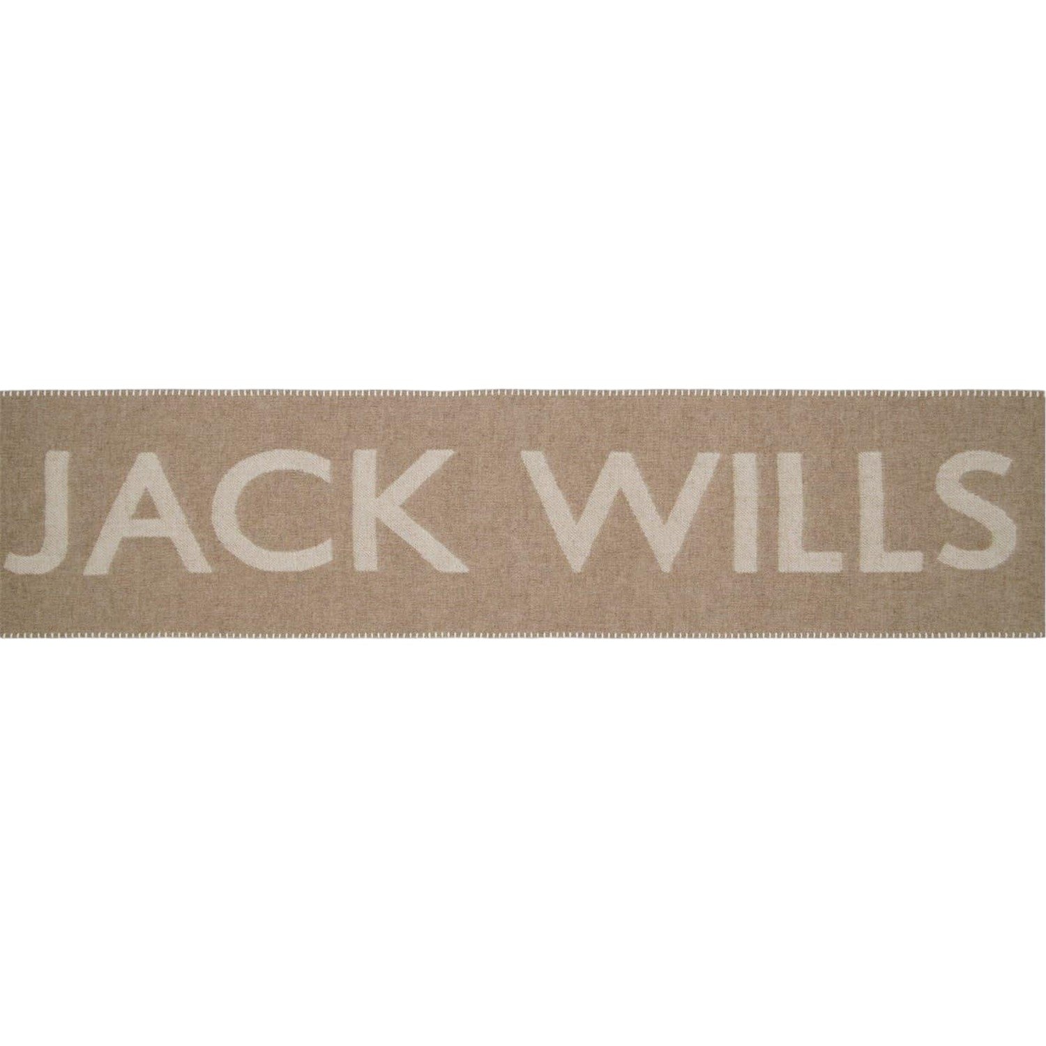 Oatmeal - Side - Jack Wills Lettering Intarsia Logo Scarf