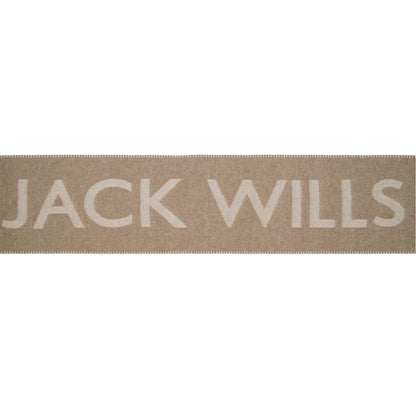 Oatmeal - Side - Jack Wills Lettering Intarsia Logo Scarf