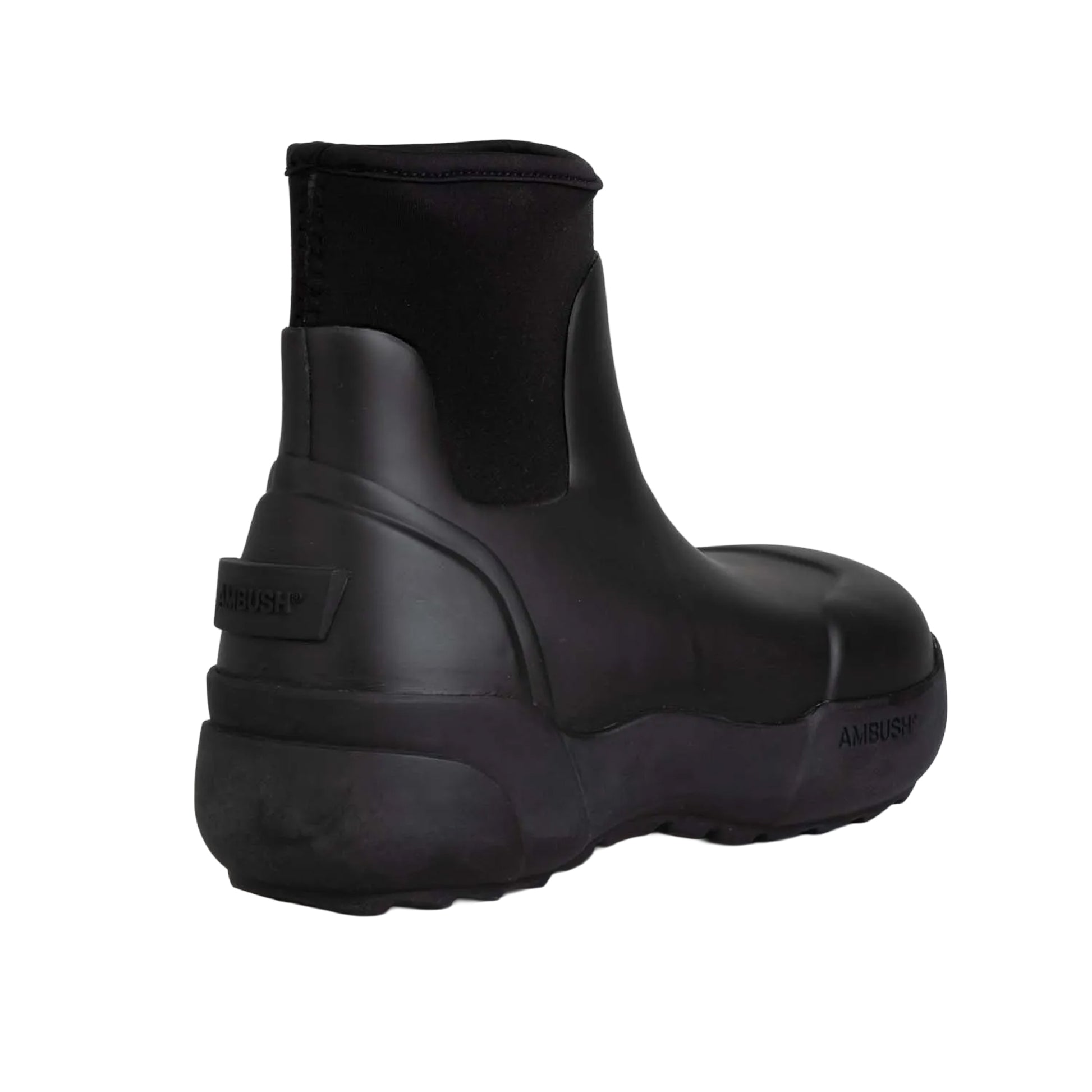 Black - Back - Ambush Womens-Ladies Rubber Ankle Boots