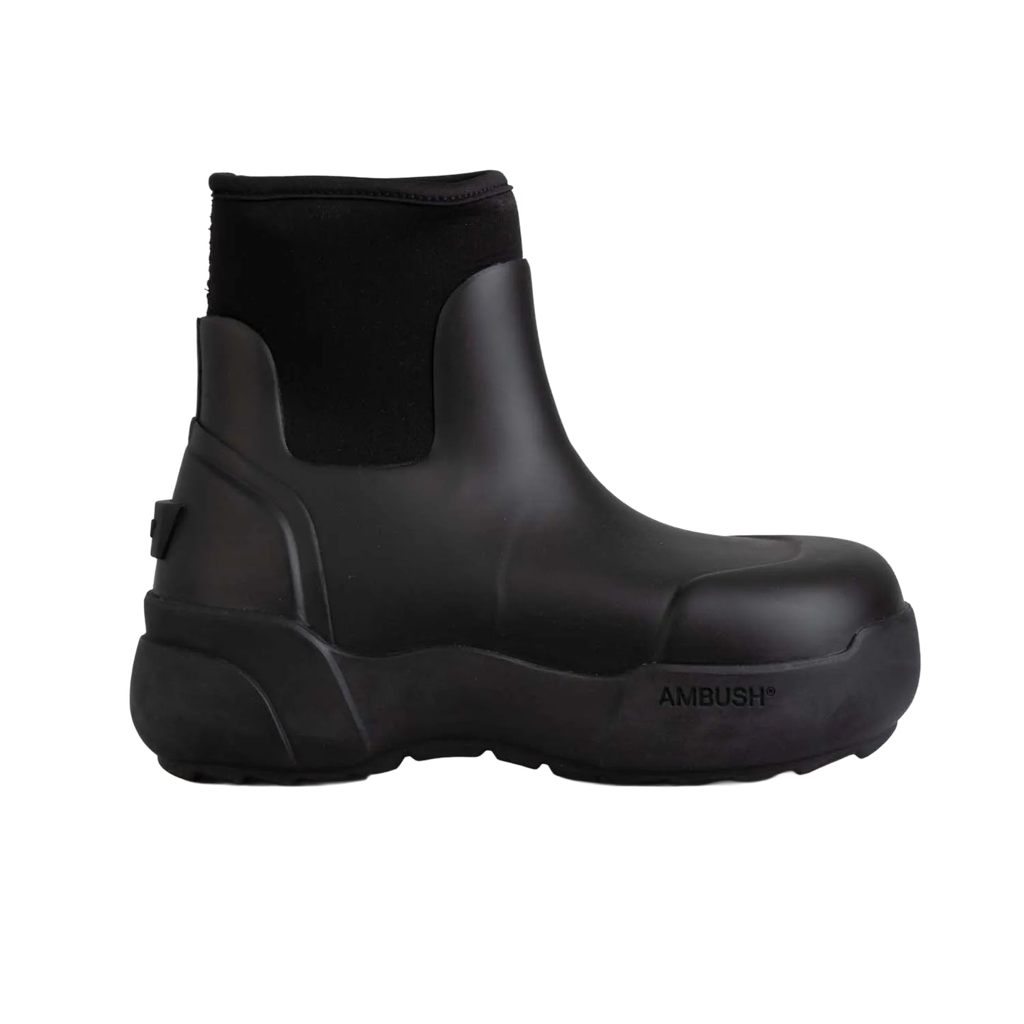 Black - Side - Ambush Womens-Ladies Rubber Ankle Boots