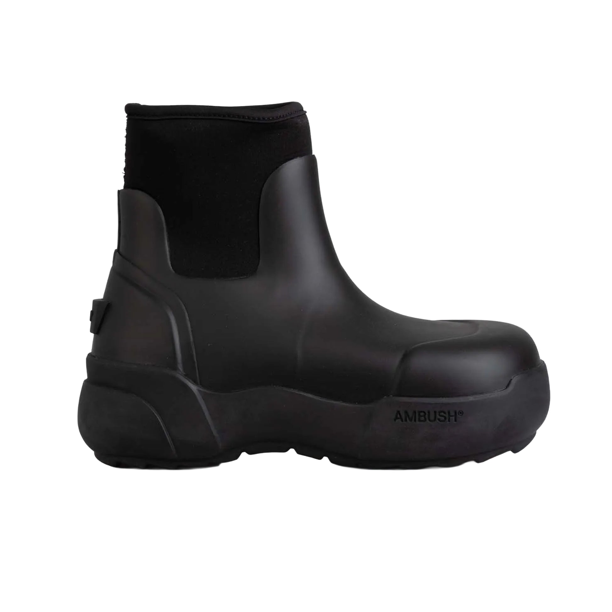Black - Side - Ambush Womens-Ladies Rubber Ankle Boots