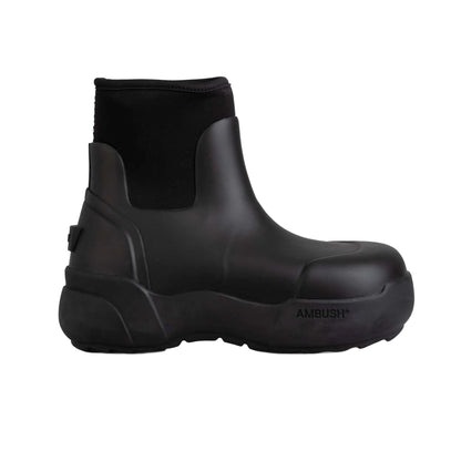 Black - Side - Ambush Womens-Ladies Rubber Ankle Boots