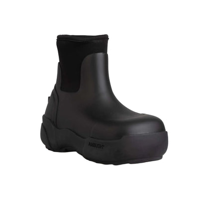 Black - Front - Ambush Womens-Ladies Rubber Ankle Boots