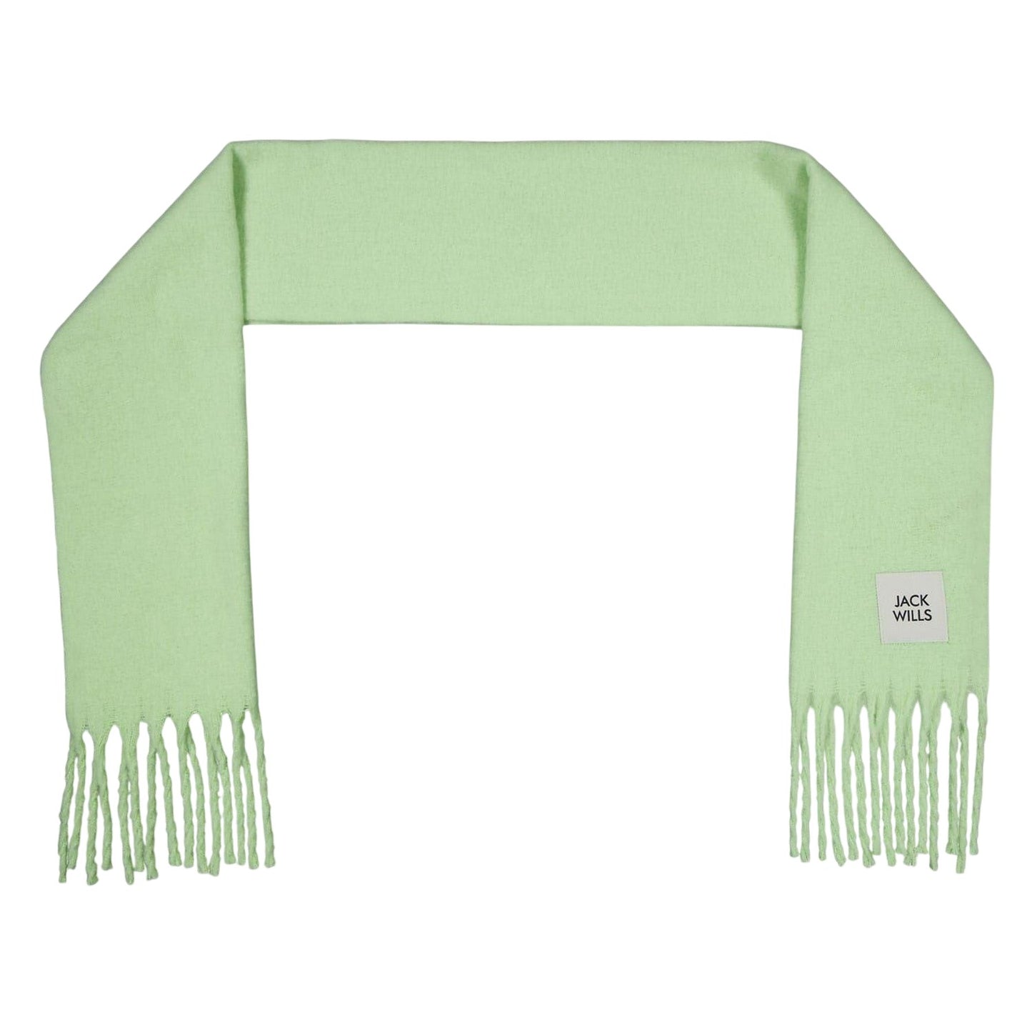 Green - Back - Jack Wills Womens-Ladies Logo Fluffy Scarf