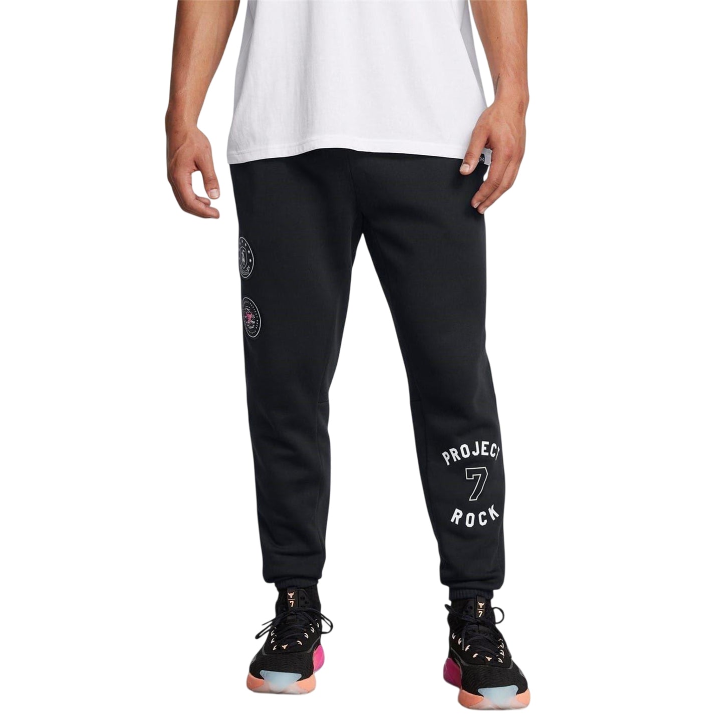 Black - Side - Under Armour Mens Project Rock Joggers