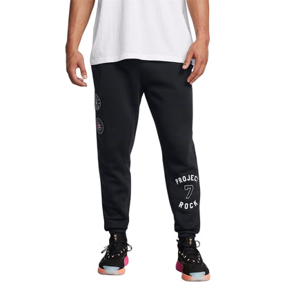 Black - Side - Under Armour Mens Project Rock Joggers