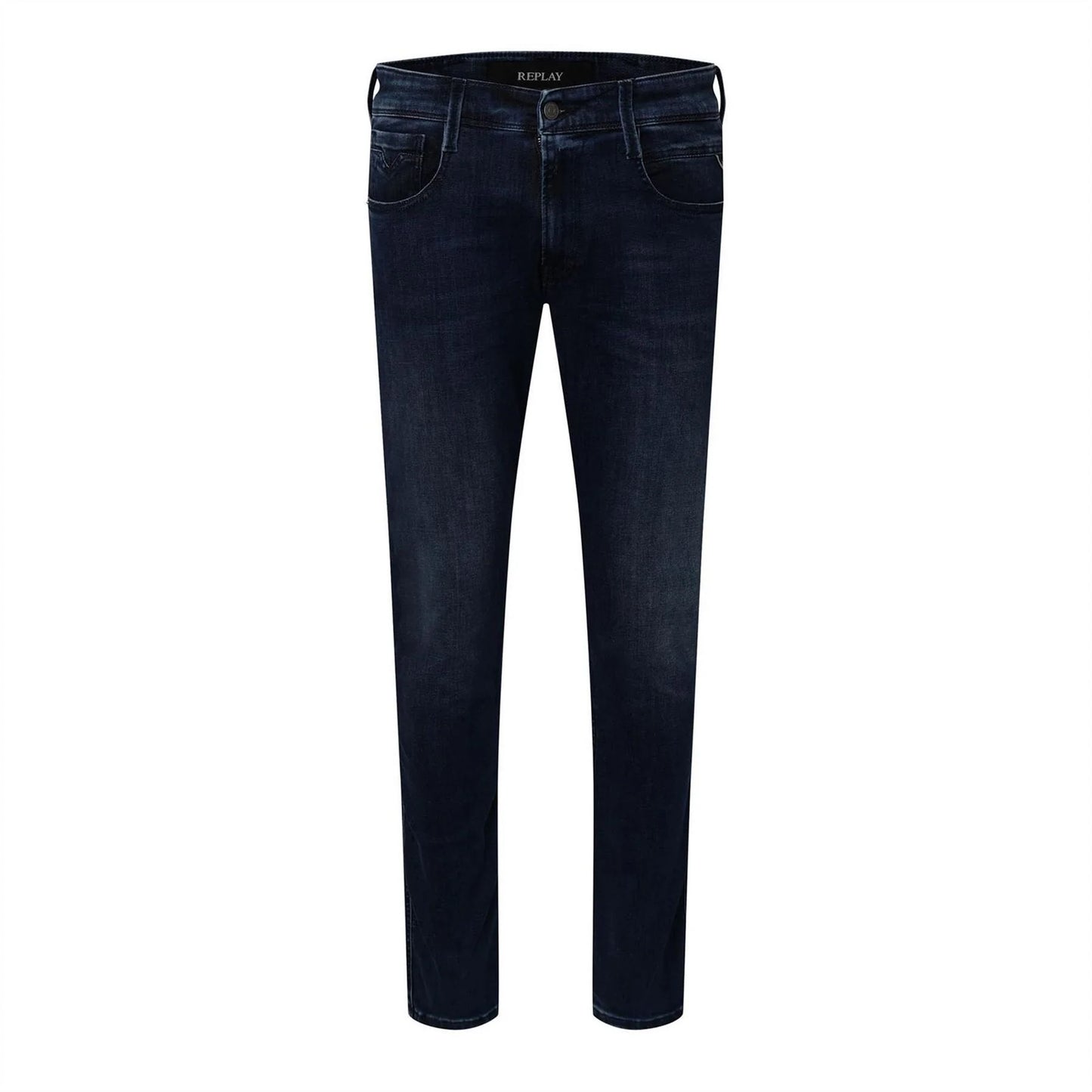 Dark Blue - Front - Replay Mens Anbass Denim Slim Jeans
