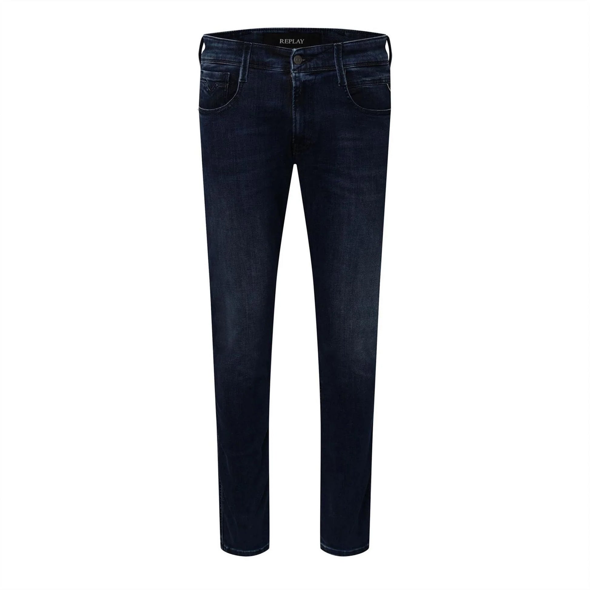 Dark Blue - Front - Replay Mens Anbass Denim Slim Jeans