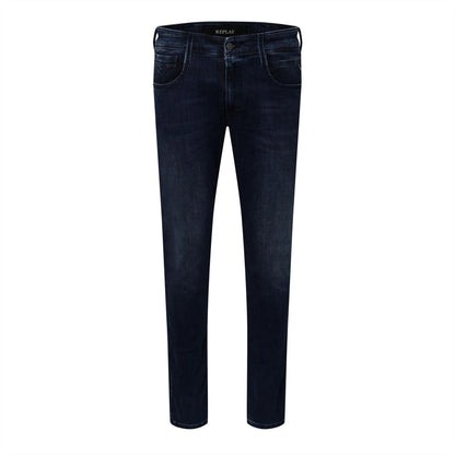 Dark Blue - Front - Replay Mens Anbass Denim Slim Jeans