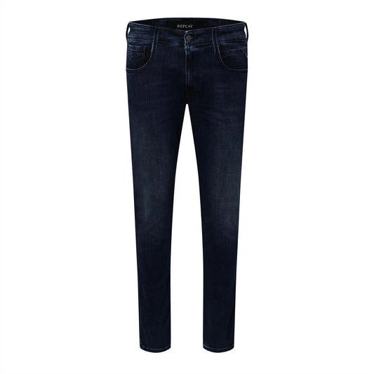 Dark Blue - Front - Replay Mens Anbass Denim Slim Jeans